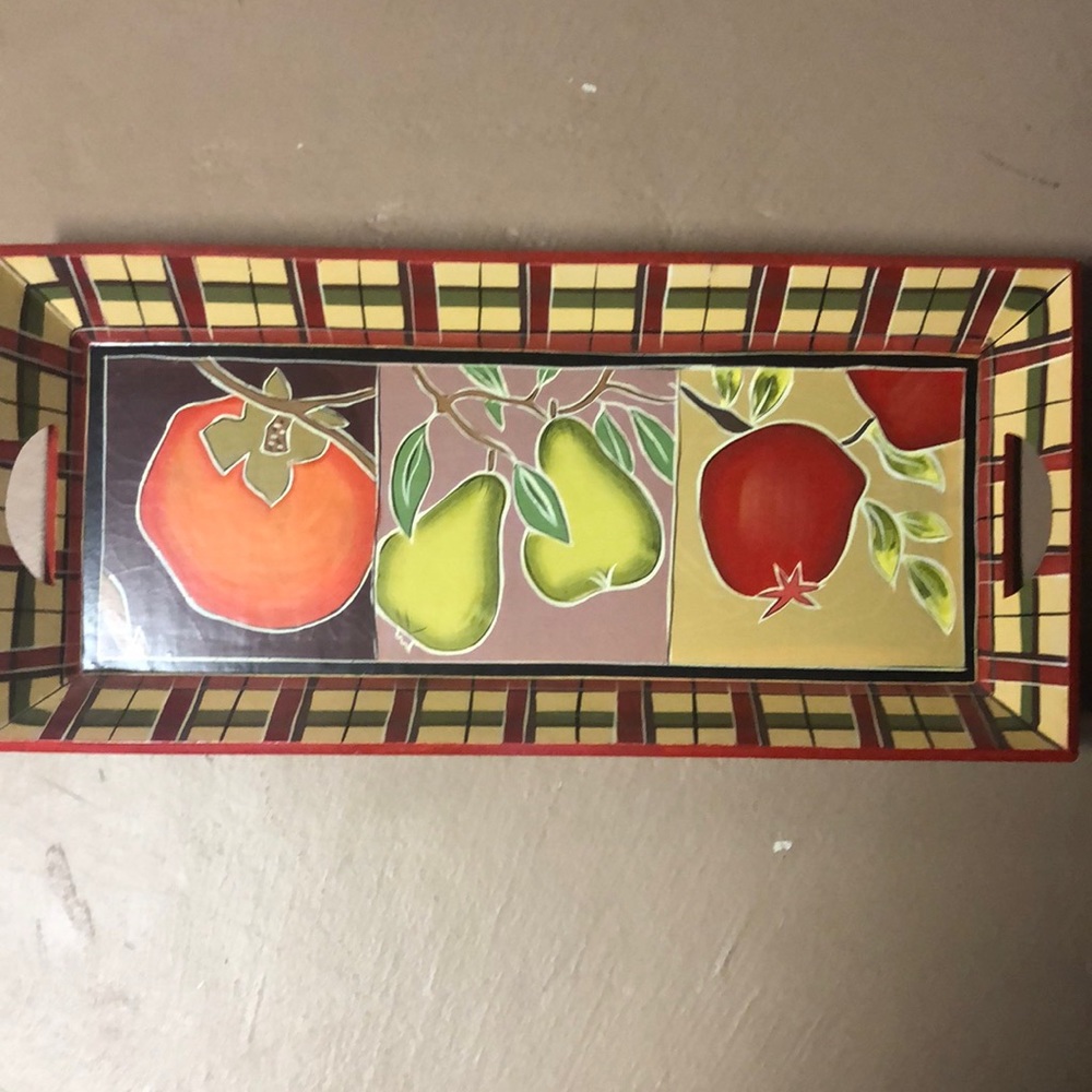 Wood serving tray